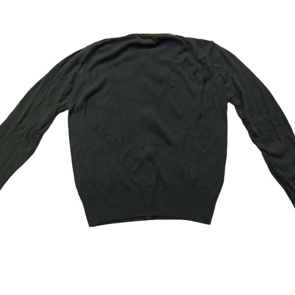 Vintage 1940s-1950s Dark Army Green Long Sleeve Knit Cardigan Sweater - Picture 8 of 10